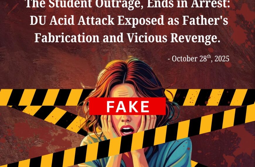 The Student Outrage, Ends in Arrest: DU Acid Attack Exposed as Father’s Fabrication and Vicious Revenge.